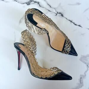 Christian Louboutin Malaika Patent PVC D'orsay Pumps Size 37.5